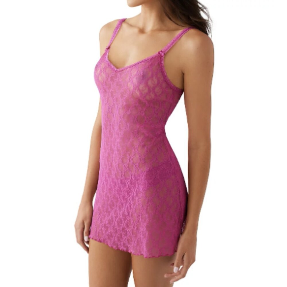 B.tempt'd by Wacoal Women's Lace Kiss Chemise in Fuchsia Pink L NWT